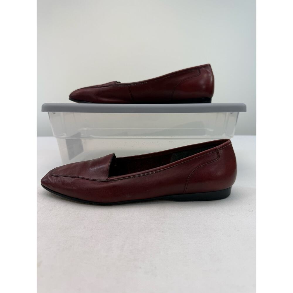Enzo Angiolini Red Liberty Leather Square Toe Loafers Size 8.5 Minimalist - Picture 2 of 7